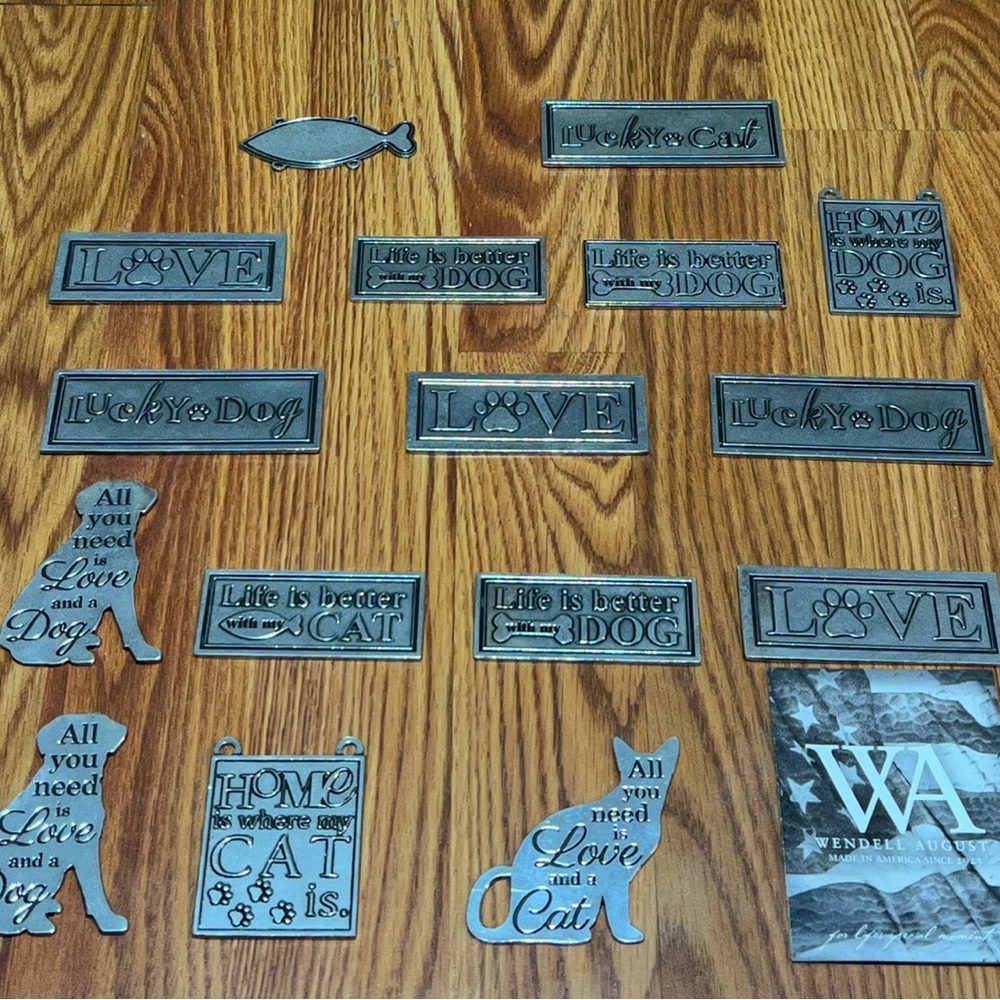 16 Wendell August Retired Aluminum Ornament Cat Dog Fish Animal Lot Free Ship